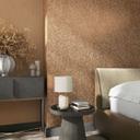 Papel pintado no tejido de color marrón, motivo de pan de oro naturaleza floral