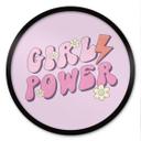 Póster Girl Power Retro Lettering Morado - Redondo