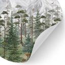 Vinilo decorativo de animales del bosque verde alpino - Kikki Belle - Redondo