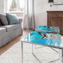 Plateau de table en verre - Tortue en voyage - Carré