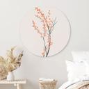 Vægcirkel Ferskenfarvede kirsebærblomster - Kubistika – print på aluminium (Alu-Dibond)