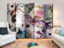 Screen room divider - Natur i akvareller , 5-delt - 225x172 cm