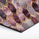 Hexagone - Alu-Dibond Fredriksson - Peinture sur verre - Rose et doré