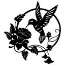 Wallsticker Kolibri og blomst
