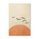 Cuadro de madera bandada de pájaros al atardecer - Kubistika