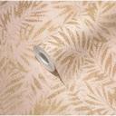 Papel pintado hojas de palmera rosa, oro - Papel pintado no tejido hojas, papel pintado motivo plantas