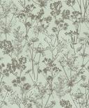 Non-woven tapet i grøn, bladguldmotiv, bladlook, blomstret natur 