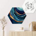 Hexagone - alu-Dibond SpaceFrog Designs - bleu et or