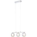 Pendelleuchte Martin, grau, 131 x 56,5 cm, Glas Pendellampe