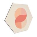 Hexagon Dibond Geometriske former i orange-lyserød - 1X Studio