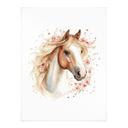 Póster Boho de caballos con delicadas flores | Romántico motivo de caballos para la habitación de lo