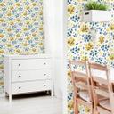 Tapet med mønster - akvarelblomster 03 - gul