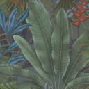 Papel pintado botánico en tonos verdes con plantas - papel pintado no tejido para un diseño de pared natural