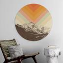 Vægcirkel Bodart - Retro Mountain Landscape – print på aluminium (Alu-Dibond)