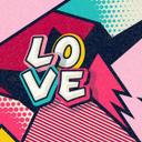 Retro fototapet PopUpLove i pink turkis - non-woven tapet Designwalls 2 - 2,55 x 3,5 m