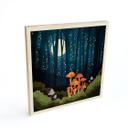 Cuadro de madera bosque y estrellas de noche - SpaceFrog Designs - Cuadrado