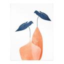 Póster Hojas de Monstera en dos jarrones color albaricoque - Kubistika