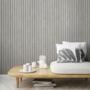 Non-woven tapet i grå 3D-look akustikpanel look træstriber klassisk 
