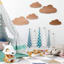Decoración en madera caoba - Juego de nubes (5 piezas)