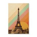Cuadro de madera Bodart - Torre Eiffel retro con arco iris
