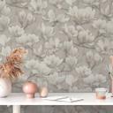 Magnolia tapet beige creme - Ikke-vævet tapet med blomstermønster - blomstret tapet