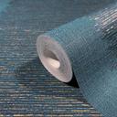 Papel pintado no tejido con rayas y líneas finas textura azul, turquesa