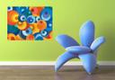 Poster autocollant - W - Cercles Rétro 1970