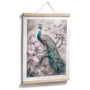 Plakat Påfugl med blomster - Haase