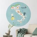 Vinilo decorativo mapa de Italia - Rivers - Redondo