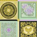 Versace design tapet i guld og grønt non-woven tapet i guld og grønt non-woven tapet med ranker barok look