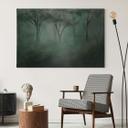 Canvas schilderij bos magie in de ochtendmist groen - Ms Tiff