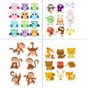 Sticker mural - Arbres avec animaux (bicolore)