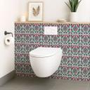 Azulejos Adhesivos Guirnalda de flores orientales - lote de 12