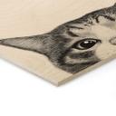 Cuadro de madera Gato curioso - Korenkova