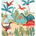 Farverige dinosaurer i urskoven tapet - Bonne Müller