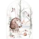 Wallsticker rundbuevægpanel dyrevenner i skoven - Kvilis - bred