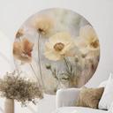 Wallsticker Blomsterpragt i varme pastelfarver | Vintage blomster - Paksoylu - Rund