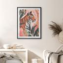 Póster Tigre en la jungla rosa - Treechild
