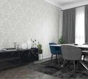 Tapet med dekorative damaskmotiver grå ornamental 