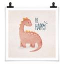 Póster Dino Be Happy - Brachiosaurus - Tunaboylu - Cuadrado