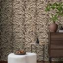 Zebra tapet brun beige - tapet med mønster i dyreprint - Ikke-vævet tapet safari-look