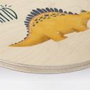 Cuadro de madera Dino Be Kind - Estegosaurio - Tunaboylu - Redondo
