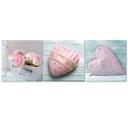 3 stykke lærredsprint, Heart of Love Pink