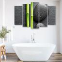 5 stykke lærredstryk Stones Bamboo Zen Spa