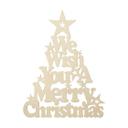 Decoración en madera - Árbol de Navidad Le deseamos una feliz Navidad - Madera de álamo