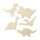 Decoración en madera chopo - set dinosaurio (5 piezas)