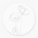 Akrylbillede, vinduesbillede til ophængning - Line Art Two Poppies - Cats & Dotz - Round