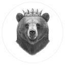 Sticker mural Korenkova - Le roi Ours - Rond