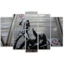 5 stykke lærredstryk, Banksy lærredstryk Street Art