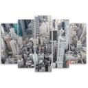 5 stykke lærredstryk, New York City skyskrabere